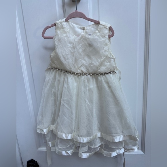 Rare Editions 2T Light Cream Formal Flower Girls Bridal Party Tank Top Dress - Picture 1 of 6
